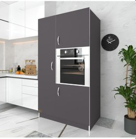 Resim Kenzlife ankastre fırın dolabı banu gri mutfak banyo kiler 