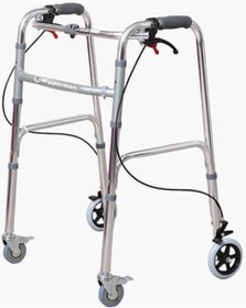 Resim Hasta Tekerlekli Katlanır Walker 4 Tekerli Katlanır Frenli Yürüteç 