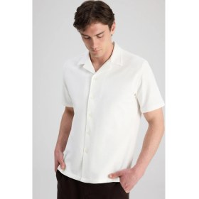Resim Twn Slim Fit Beyaz Armürlü Gömlek 