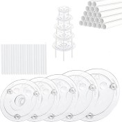 Resim Seeppitous 40 Adet Plastik Kek Dübel Çubukları Seti, 4, 6, 8, 10,12 Inç Için Destek Çubukları ve 15 Berrak Kek Istiflemesi (Yurt Dışından) 