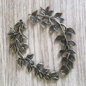Resim Eski Eser Bronz Bitki Dalı Çift Döngü Bağlayıcı DIY Takı Aksesuarı, Çinko Alaşım Malzeme 