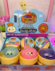 Resim Gökkuşağı Sepeti Simli Çin Mantısı Dumpling Squishy 
