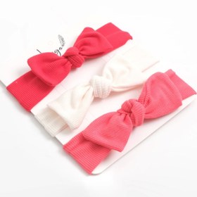 Resim LOGO AKSESUAR 0-3 Yaş Kız Bebek Bandana 3'lü Set (KIRMIZI-BEYAZ-MERCAN) 