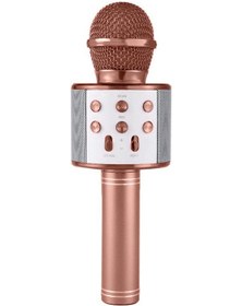 Resim WS-858 Karaoke Mikrofon Bluetooth Hoparlör Rose Gold 