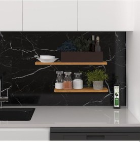 Resim Modern Organizer Düzenleyici Dekoratif 2'li Kitaplık Banyo Mutfak Duvar Rafı Petra 