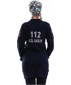 Resim 112 Acil Sağlık Yakalı Tshirt Tunik Baskılı - Lacivert-12768 Lacivert 