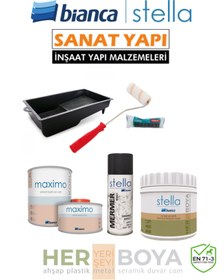 Resim Bianca Set 500Ml - Beyaz Boya + Siyah Mermer Effekt Sprey + Maximo Sıvı Cam Ipek Mat 