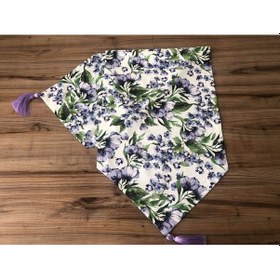 Resim Lila Çiçek Desenli Runner Çok Renkli 