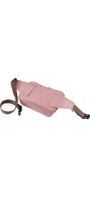 Resim Pembe Krem Kanvas Unisex Göğüs ve Bel Çantası 