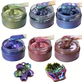 Resim 50g Premium Epoxy Chameleon Paste - DIY El Sanatları ve Sıvı Boyama için Şeffaf, Metalik Pigment, Epoxy Sanat ve El Sanatları Üretimi için İdeal, DIY El Sanat Malzemeleri|Metalik Etki|Epoxy Past 
