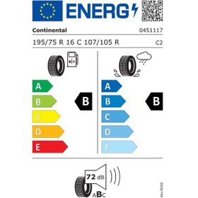 Resim Continental 195/75R16C 107/105R Contivancontact 100 Hafif Ticari Yaz Lastiği 2025 