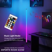 Resim Modern RGB Aydınlatmalı USB Güçlü LED Zemin Lambası, Kızılötesi Uzaktan Kumanda, Oturma Odası, Oyun Odası ve Partiler için Çok Renkli Köşe Tasarımı, Uzaktan Kumandalı Aydınlatma | Modern Lamba Tasarımı | Plastik Abajur, Oturma Odası için Işıklar 