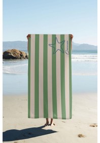 Resim Dijital Baskı Plaj Deniz Havlusu Renkli Çizgi Desenli Peştamal Hvl0082 Renkli 