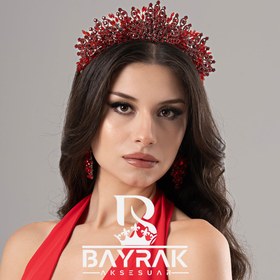 Resim SULTAN's - 985 - / 3 Boyutlu Kına Tacı - Kırmızı 