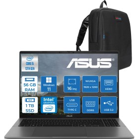 Resim Asus Vivobook S16 S3607VA Intel Core I5 13420H Ddr5 56 GB 1tb SSD Windows 11 Home 16" 300NITS Wuxga IPS 144HZ Taşınabilir Bilgisayar RP030WH14 + Zetta Çanta 