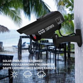 Resim Trendpoint Güneş Enerjili Solar Sahte Kamera Solar Caydırıcı Su Geçirmez 