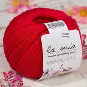 Resim La Mia Mercerized Cotton Kırmızı El Örgü İpi - 19 - 33597 