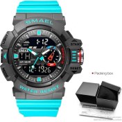 Resim Hanyang Açık Mavi Kutu Smael Sarı Spor Elektronik Dijital Saatler Erkekler Çalar Saat Ikili Zaman Izle Часы Мужские Relogio Masculino Reloj Hombre Montre (Yurt Dışından) 