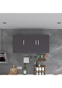 Resim Kenzlife hazır mutfak canna32 gri 060*120*32 mutfak banyo dolabı kapaklı raflı 