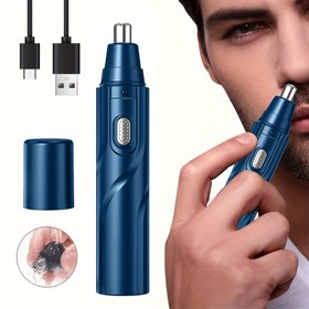 Resim GERTZY Şarj Edilebilir Burun ve Kulak Tüyü Kesici - USB Şarjlı Ağrısız Yüz ve Kaş Bakımı, Siyah, 4V-12V Çalışma Voltajı, Plastik Gövde, Lityum Pil Gücü, USB Şarj Kablosu Dahil, Bakım Trimmeri | Modern Bakıcı | Dayanıklı Plastik Gövde, Erkekler İçin Tüy Kesici 
