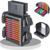 Resim Nintendo Anahtarı Aksesuarları Depolama Braketi 10 Oyunu Disk Kart Kulesi Joycon Pro Kontrol Tutucu Nintendo Anahtarı Nes Konsol Standı | Gamepads (Yurt Dışından) 