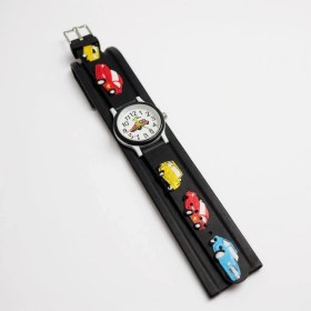 Resim Elegantrend Turbo Racer Kids – Araba Motifli Siyah Erkek Çocuk Saati 