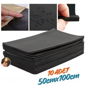 Resim Araç Oto Kaput Kapı Taban Davlumbaz Ses Yalıtım Malzemesi 9mm Kauçuk 50cmx100cm 10adet 