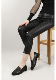 Resim Gönderi R Siyah Hakiki Deri Loafer Ayakkabı Siyah 