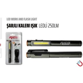 Resim Rıco 250 Lümen Yüksek Kalite Kalite Kalem Fener Cep Feneri Siyah 