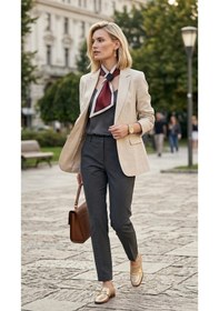 Resim Kızıl Şerit Desen Kravat/fular Çok Renkli 
