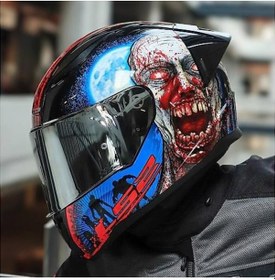 Resim Ls2 Rapıd 2 Race Zombıe Fullface Motosiklet Kaskı Gri Camlı Siyah 