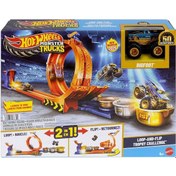 Resim Jbx64 Hot Wheels Monster Trucks Döngü Ve Takla Bigfoot Oyun Parkuru Çok Renkli 