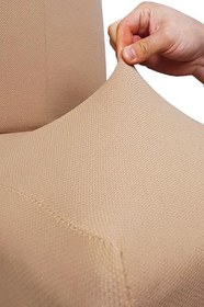 Resim Spandex Mikro Petek Kumaş Likralı Lastikli Tüylenmez 6'lı Sandalye Kılıfı Kaliteli Sandalye Örtüsü (Açık Kahve) 