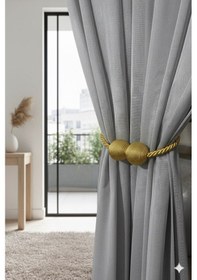 Resim Mıknatıslı Perde Bağlama Aparat Aksesuarı Braçol Gold 