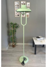 Resim Mint Lambader Modern Dekoratif Metal Oturma Odası Çalışma Odası Zemin Lambası 6917 Yeşil 