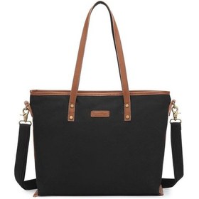 Resim Kanvas Kumaş Kadın Omuz Çantası Smart Bags 1330 Siyah 