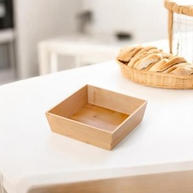 Resim Deconox Bambu Lüx Kare Orta Boy Ekmeklik-Meyvelik 19cm, Bambu Ekmeklik Kare Orta Boy 19cm 