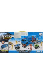 Resim MEGA Sürtmeli Sesli ve Işıklı Iş Makinesi Taşıyıcı Mavi Tır 