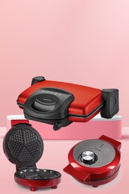 Resim GoldMaster Nostalgia Parlak Kırmızı 24 Parça Elektronik Evlilik Paketi Elektrikli Mutfak Çeyiz 