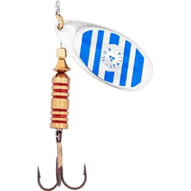 Resim Alabalık Turna Döner Olta Kaşık - Ilba Zebra 21124 - Gümüş/mavi - No:4 