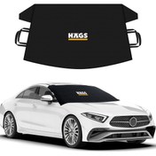 Resim HAEGS Buz ve Kar Önleyici Araç Ön Cam Örtüsü Brandası / Oto Ön Cam Koruyucu (175x106cm) STD Siyah 