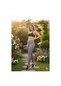 Resim Lüx Wood Sunway 11024 Kadın Yüksek Bel Toparlayıcı Full Esnek Spor Likra Tayt Gri 