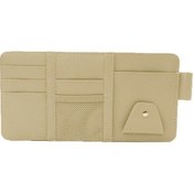 Resim Cbtx 2 Adet Otomatik Güneşlik Kart Klibi Kartvizit Gözlük Klip Fermuarlı Araba Cep Telefonu Belge Klasörü Bej 