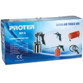 Resim Proter Hava Tabanca Seti Kompresör Seti 5 Parçalı 