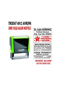 Resim Trodat 4912 Firma - Ofis - Şirket - Doktor - Avukat Kaşesi Kırmızı N11.2977 