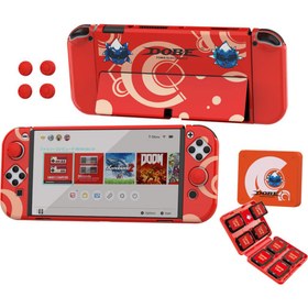 Resim Dobe Switch OLED 3in1 Standlı Rnkli Kılıf Analog Yükseltici ve Koruyucu Kart Kutusu 