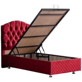 Resim Setaymobilya Baza, Zümrüt Bordo Tek Kişilik Baza + Başlık Seti, Setay 