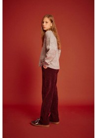 Resim Defacto Kız Çocuk Wide Leg Kadife Eşofman Altı G3185a825wnbr98 Bordo-br98 