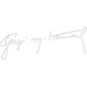 Resim Gazi Mustafa Kemal İmza Sticker - 40x15.3cm / Beyaz 