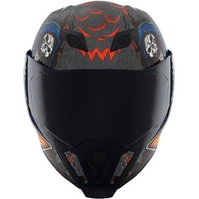 Resim Icon Airflite Trick Or Street 4 Kapalı Motosiklet Kaskı Siyah Mavi Turuncu Kırmızı Siyah - Mavi - Kırmızı 